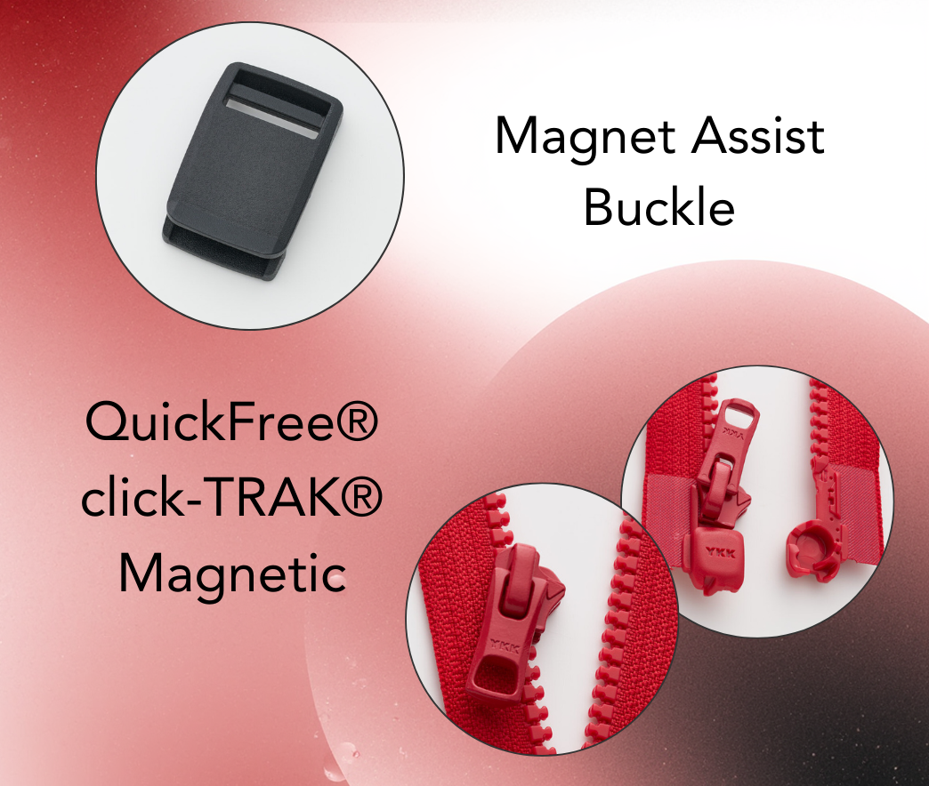 YKK magnetic closure products YKK products with magnetic closures